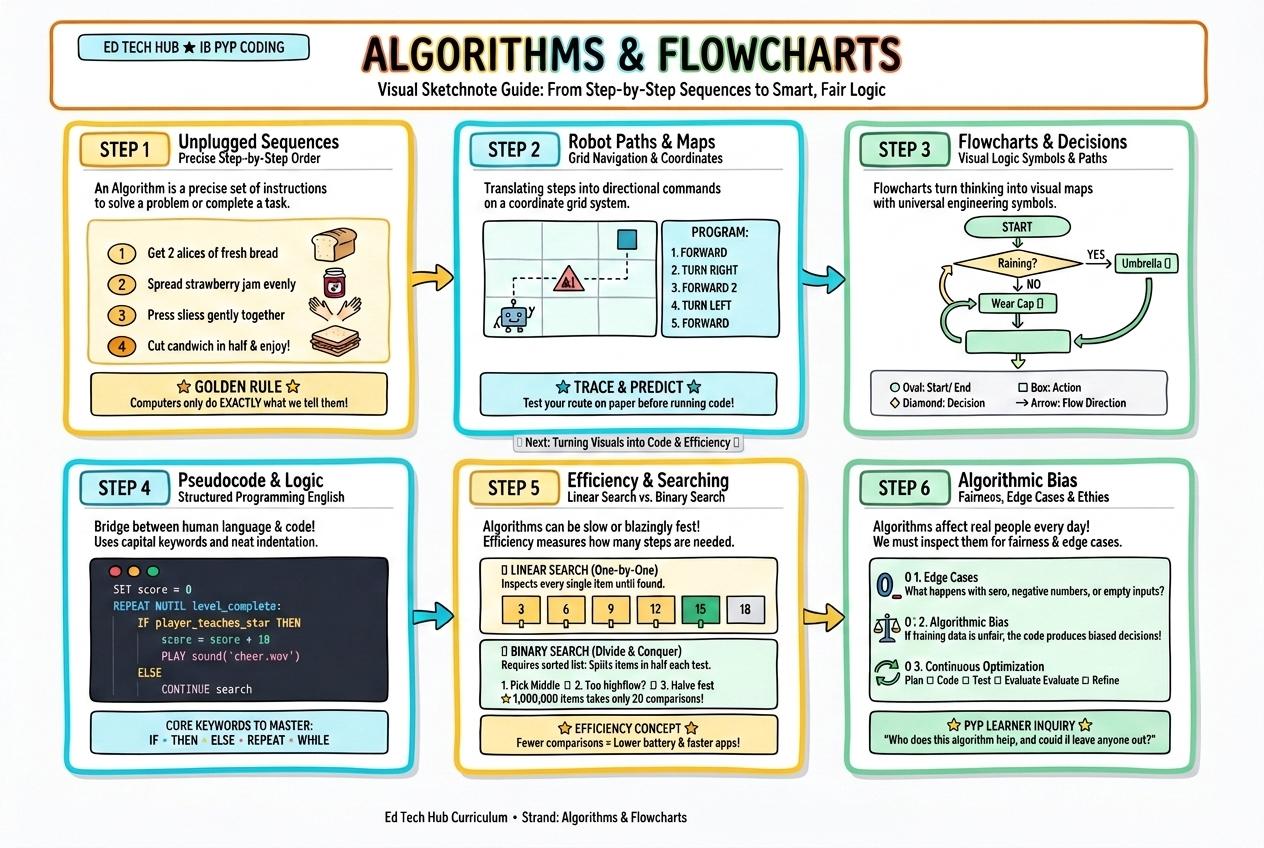 Visual Sketchnote for Algorithms & Flowcharts