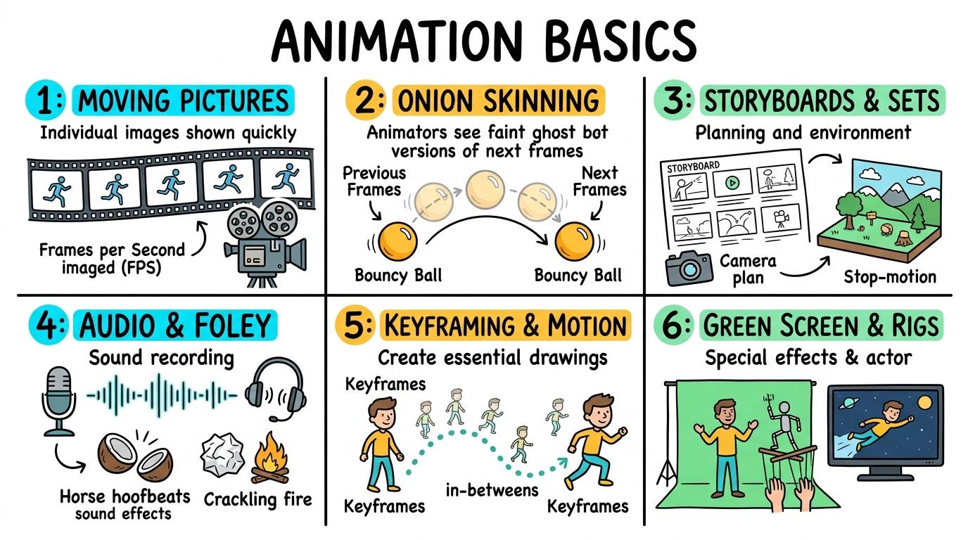 Visual Sketchnote for Animation Basics