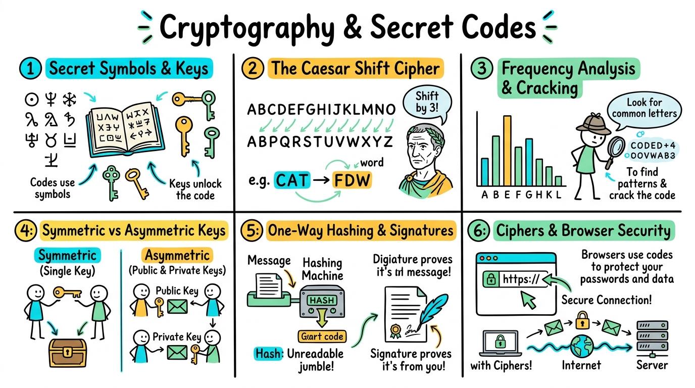 Visual Sketchnote for Cryptography & Unplugged Encryption