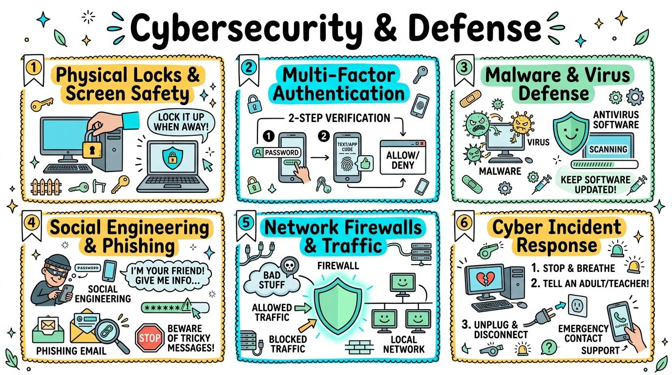 Visual Sketchnote for Cybersecurity & System Defense