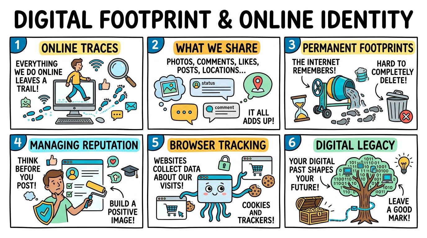 Visual Sketchnote for Digital Footprint & Online Identity