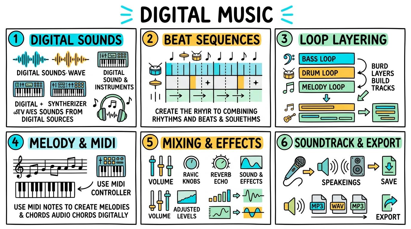 Visual Sketchnote for Digital Music