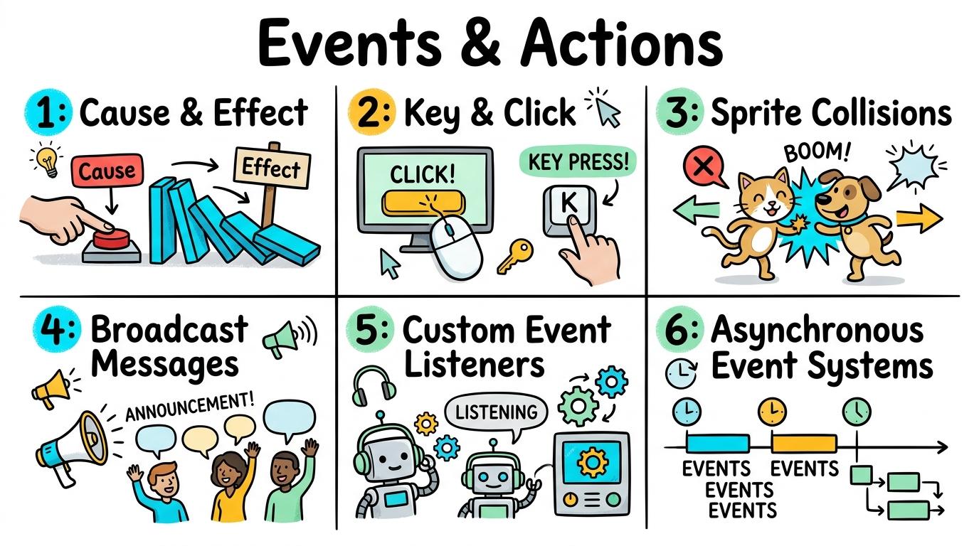 Visual Sketchnote for Events & Actions