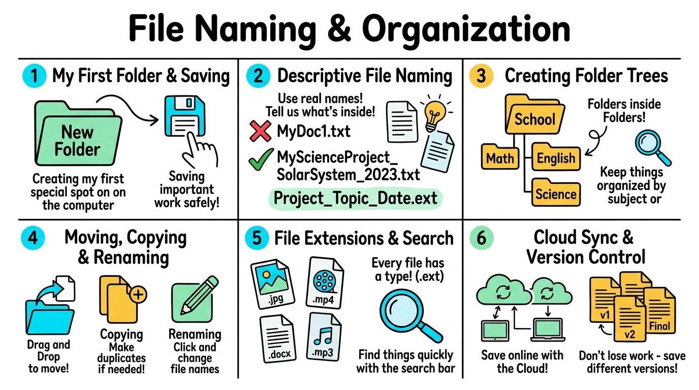 Visual Sketchnote for File Naming & Organization