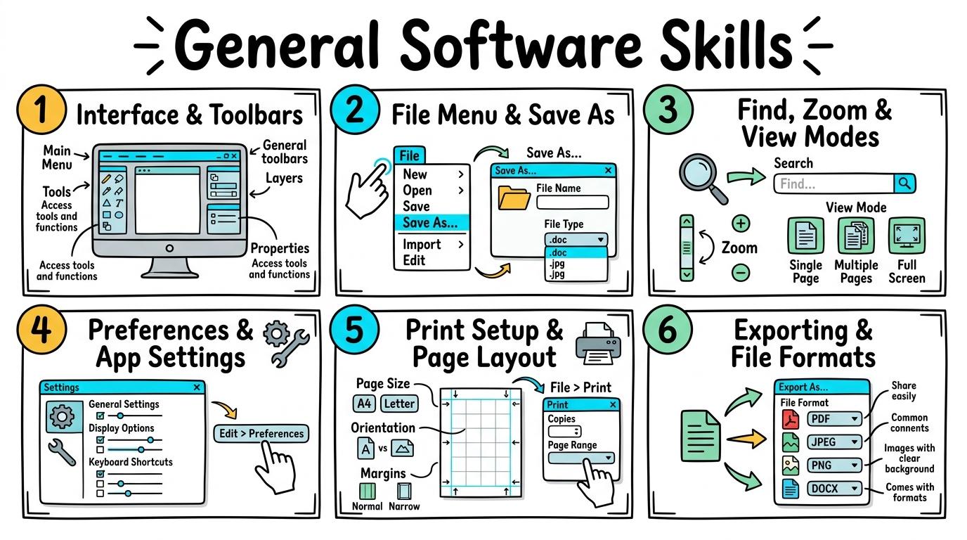 Visual Sketchnote for General Software Operations