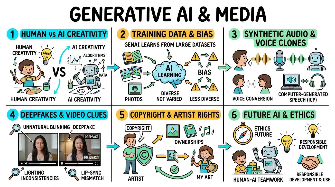 Visual Sketchnote for Generative AI & Synthetic Media