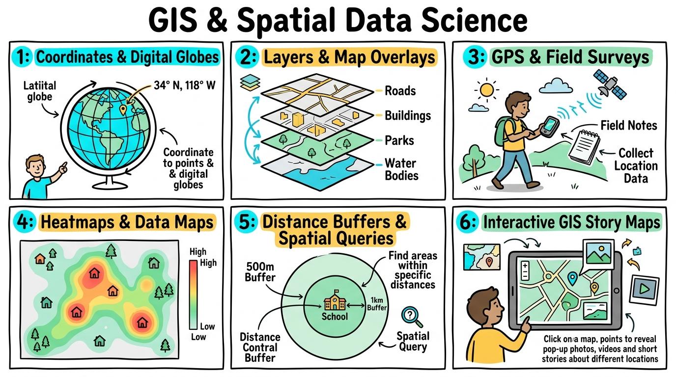 Visual Sketchnote for GIS & Spatial Data Science