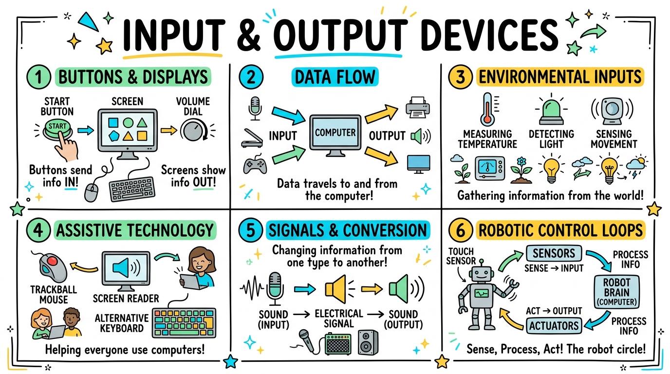 Visual Sketchnote for Input & Output Devices