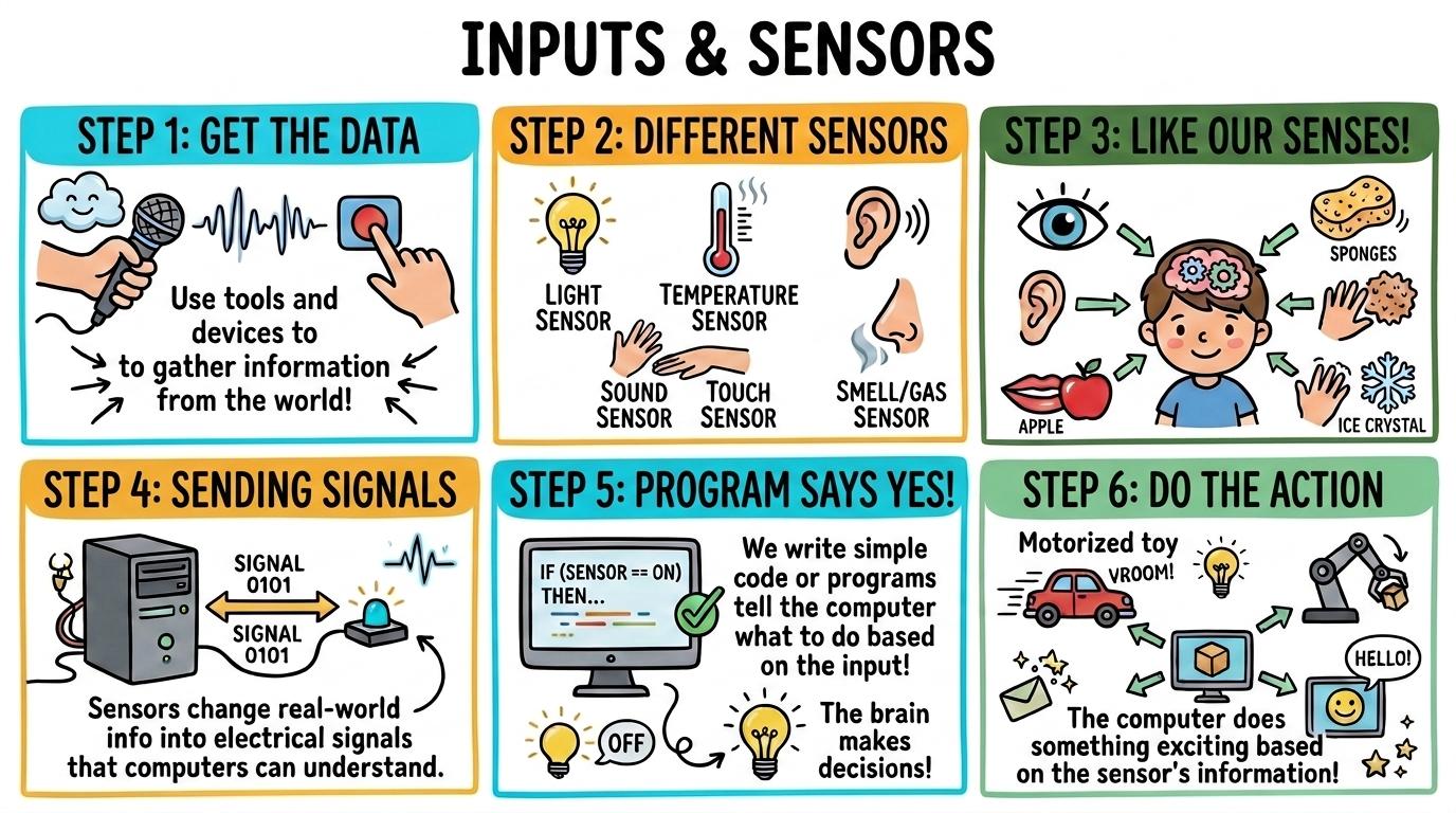 Visual Sketchnote for Inputs & Sensors
