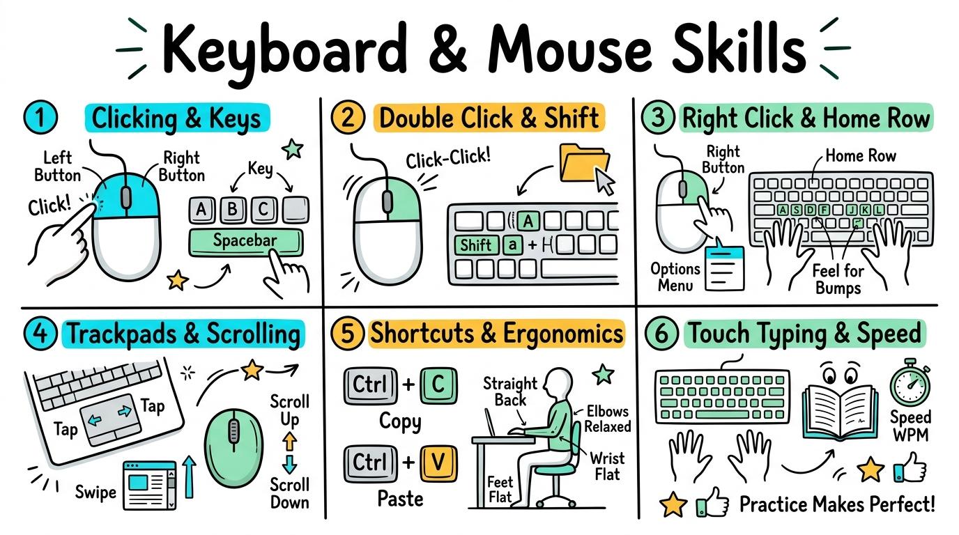 Visual Sketchnote for Keyboard & Mouse Skills