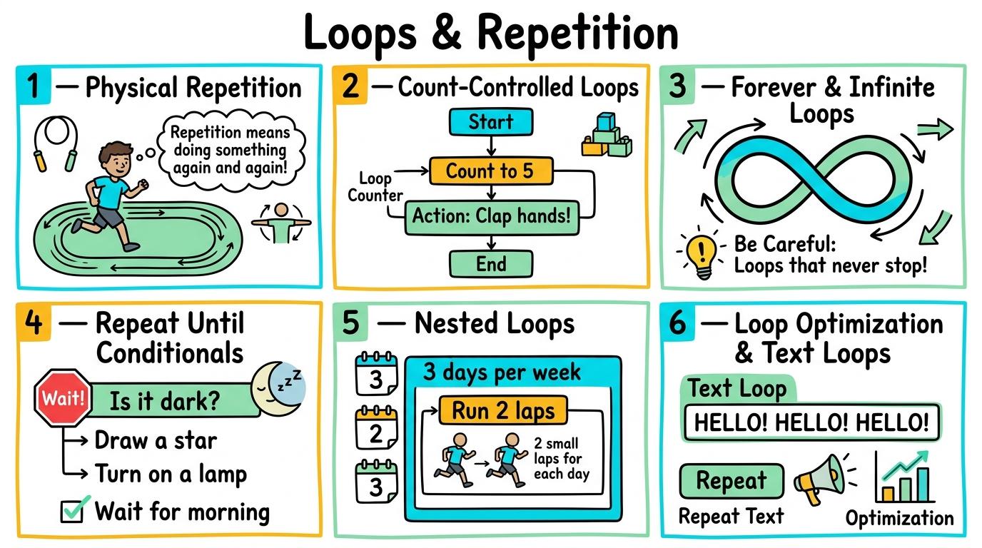 Visual Sketchnote for Loops & Repetition