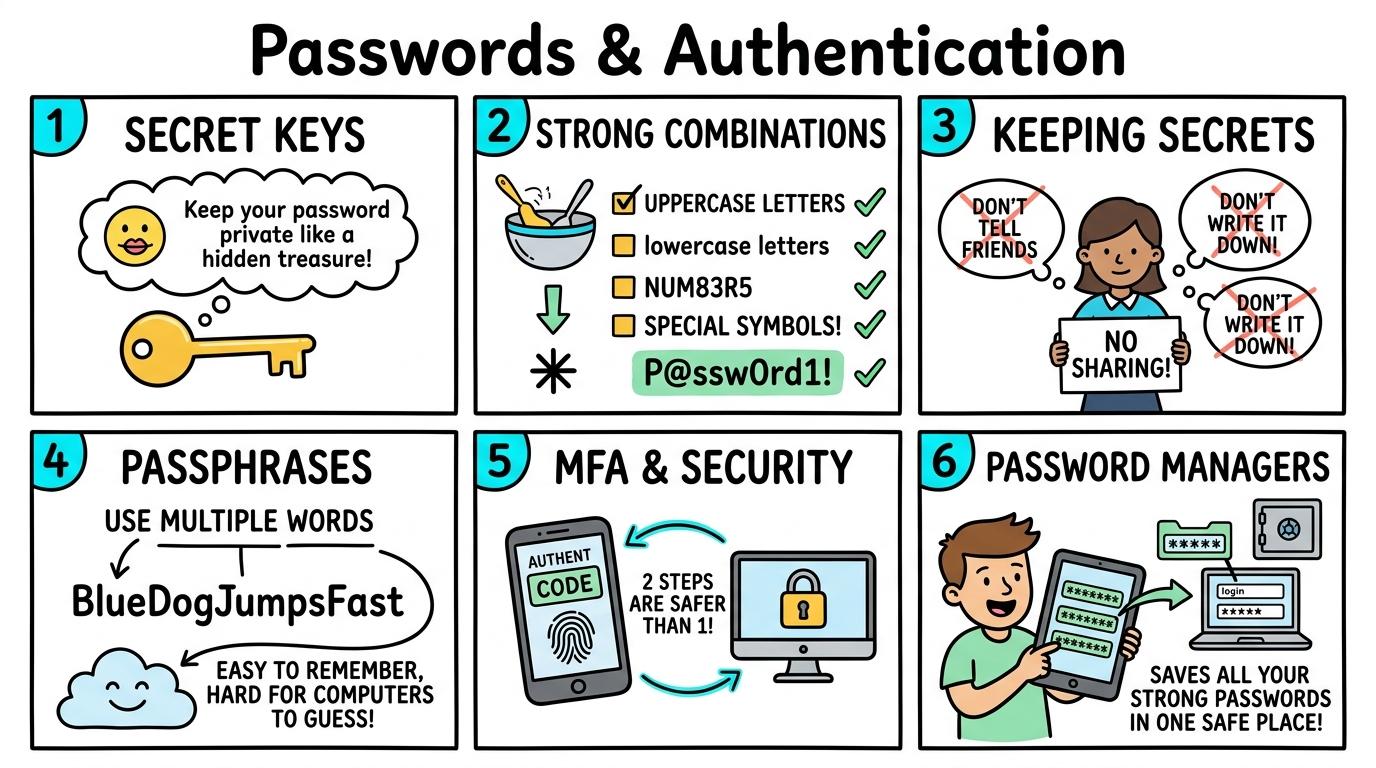 Visual Sketchnote for Passwords & Authentication