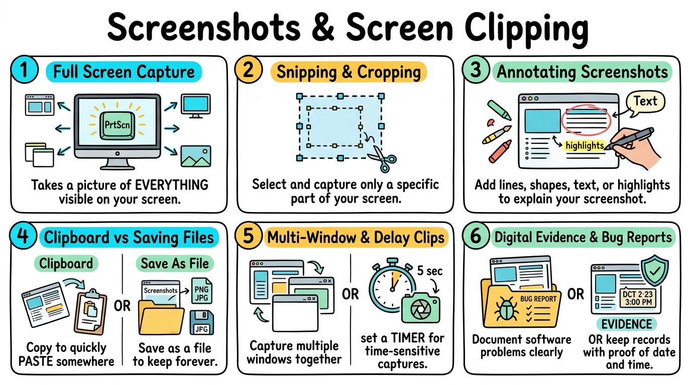Visual Sketchnote for Screenshots & Screen Clipping
