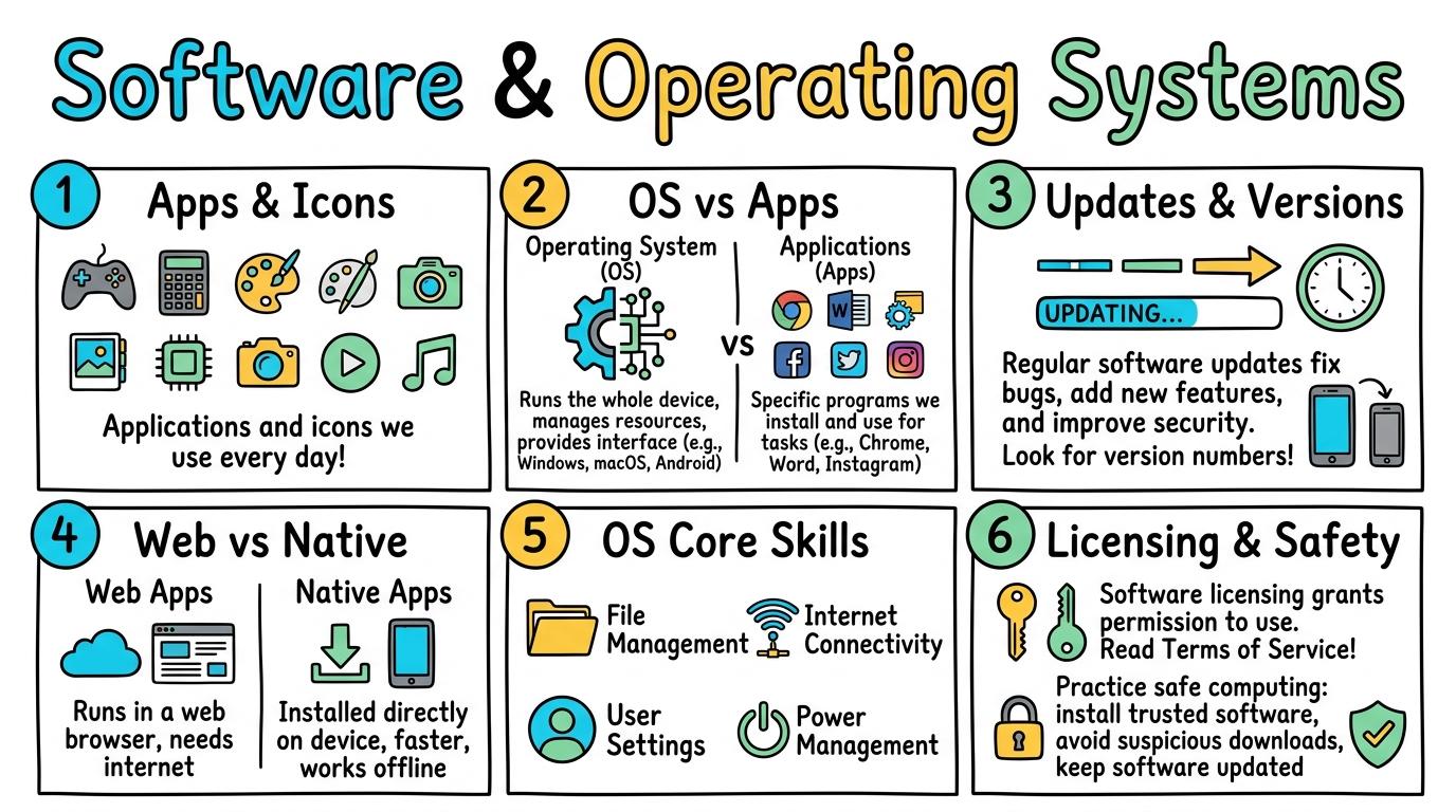 Visual Sketchnote for Software & Operating Systems