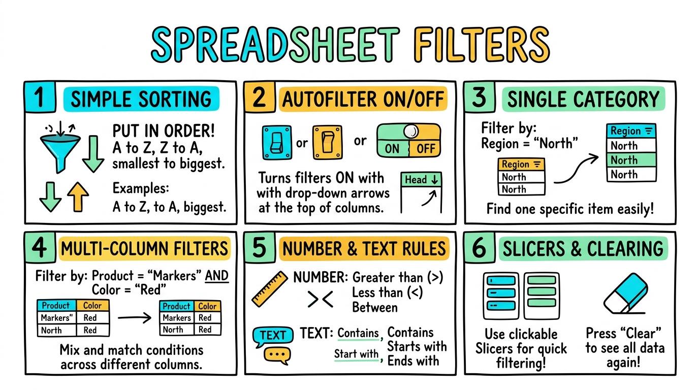 Visual Sketchnote for Spreadsheet Filters