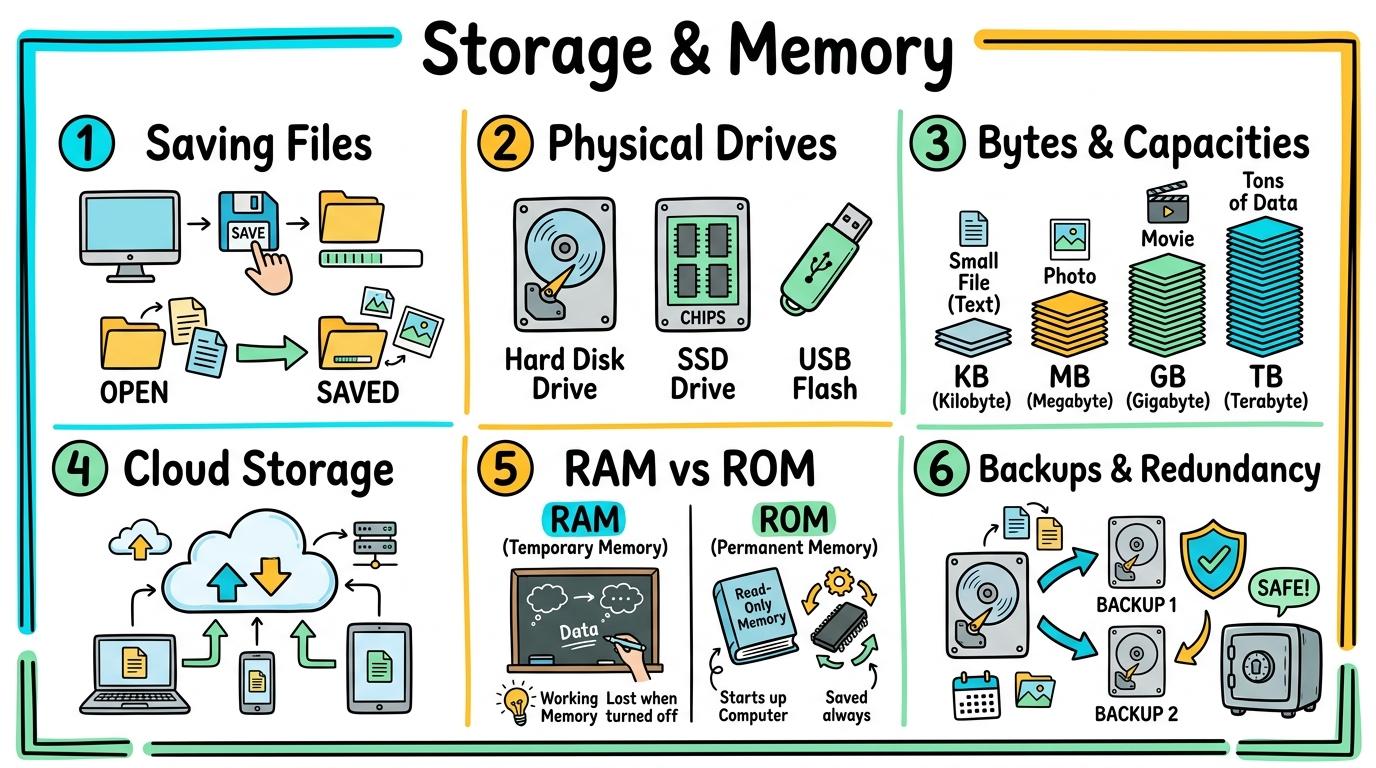 Visual Sketchnote for Storage & Memory