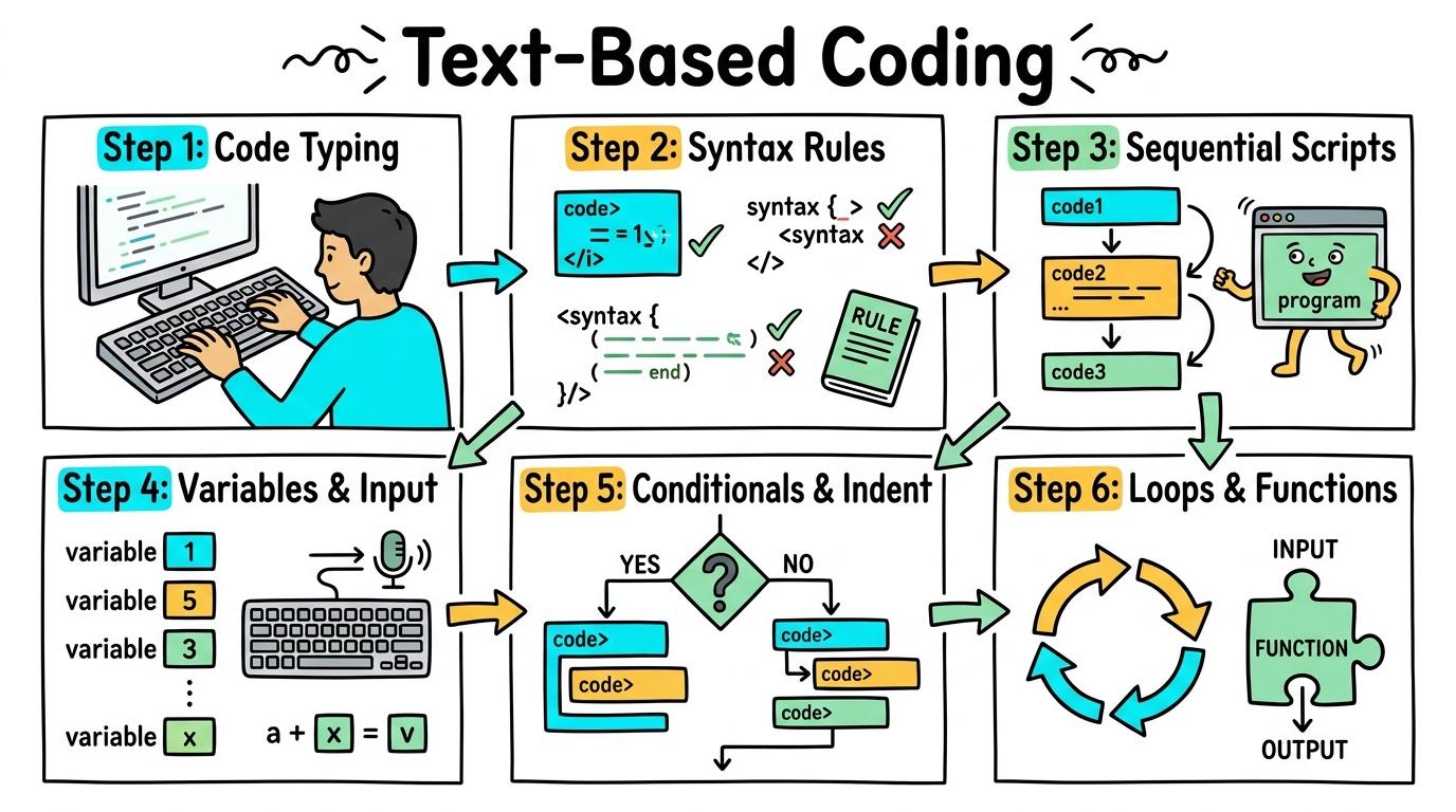 Visual Sketchnote for Text-Based Coding