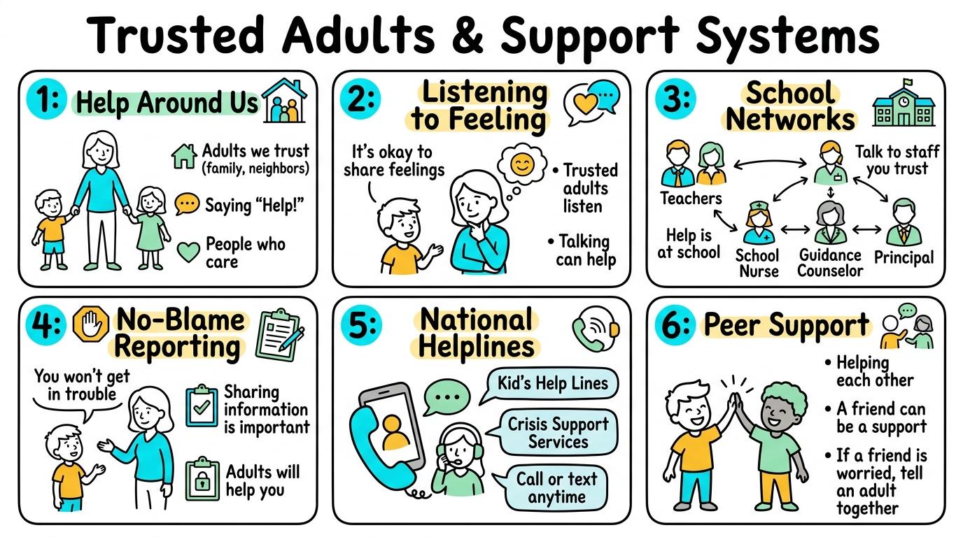 Visual Sketchnote for Trusted Adults & Support Systems