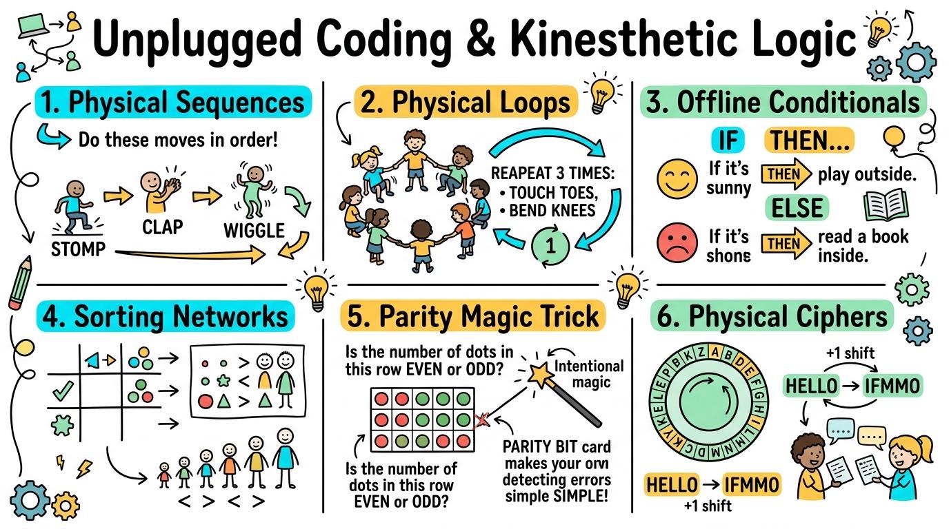 Visual Sketchnote for Unplugged Coding & Kinesthetic Logic