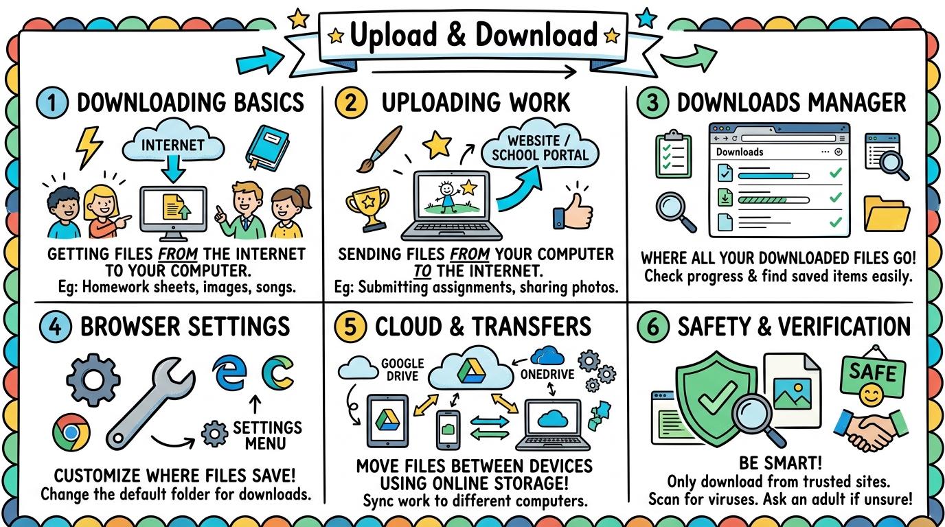 Visual Sketchnote for Upload & Download