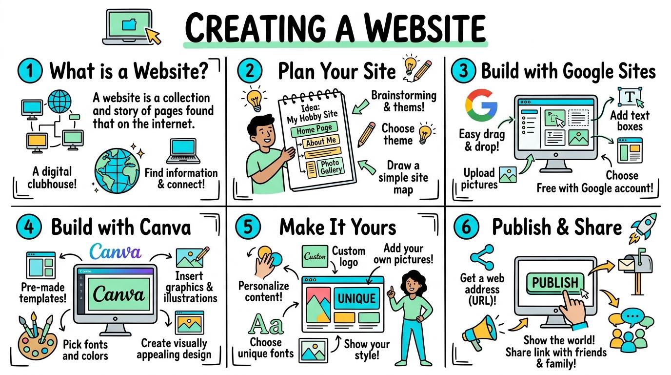 Visual Sketchnote for Creating a Website