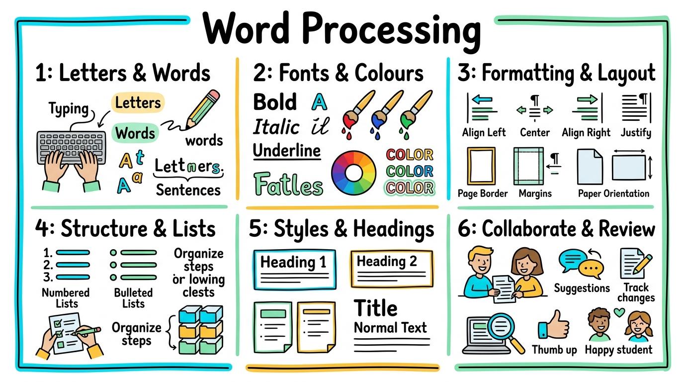 Visual Sketchnote for Word Processing